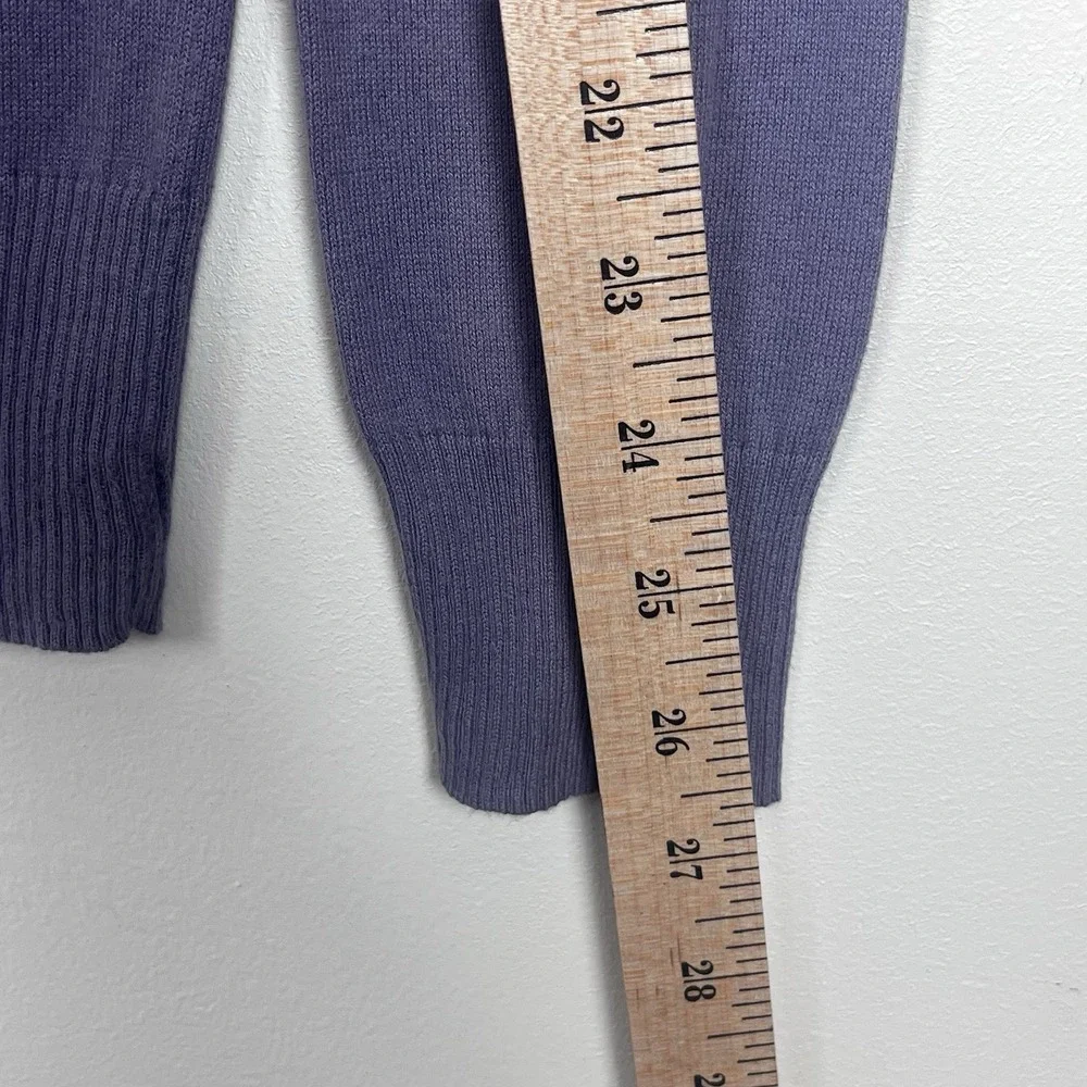 J.Crew‎ Womens XS Purple V-Neck 100% Cotton Knit Pullover Sweater
